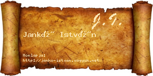 Jankó István névjegykártya
