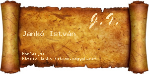 Jankó István névjegykártya